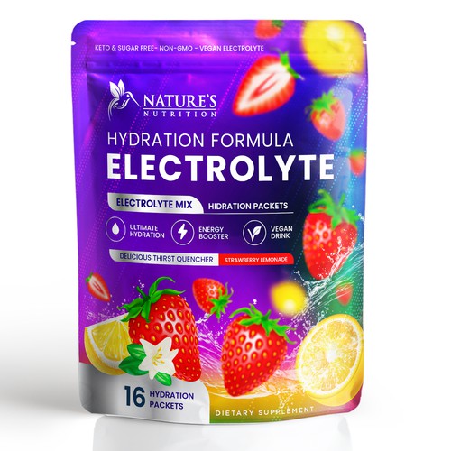 Refreshing Hydration Electrolytes Design Needed for Nature's Nutrition Design by Davi Giolo ★