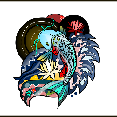 Create An Eye Catching Koi Tattoo イラスト グラフィック コンペ 99designs