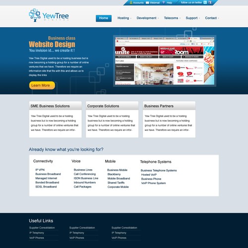 Yew Tree Digital Limited needs a new website design Diseño de Paliswa studio