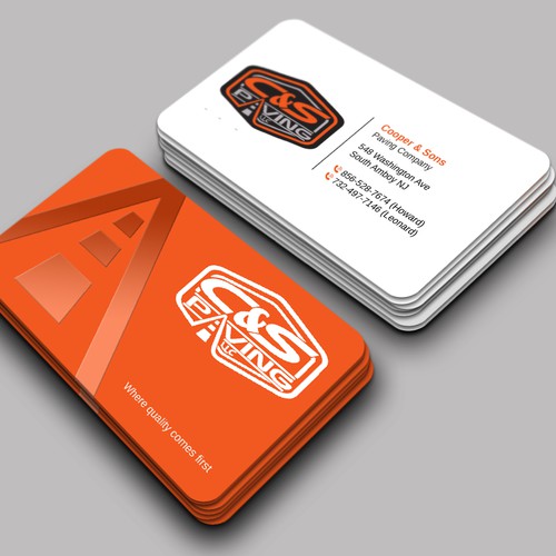 We are an asphalt paving company  card with character, style, stands out from everyone nothing bland no white ,add stuff Design by LAXMI DESIGNHUB