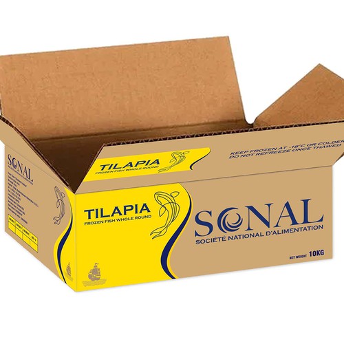 TILAPIA MASTER CARTON WITH YELLOW BACKGROUND Design by HR1982