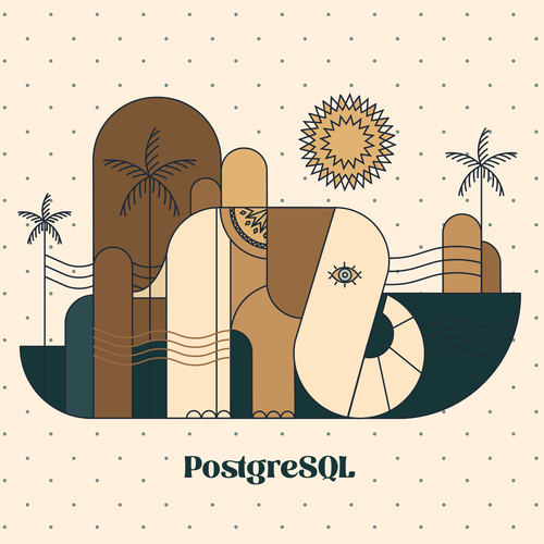 PostgreSQL v16 Release Artwork Design by hashWednesday