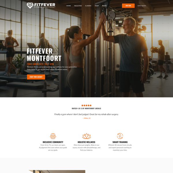 Fitness Club Homepage: Precision & Conversion Focus
