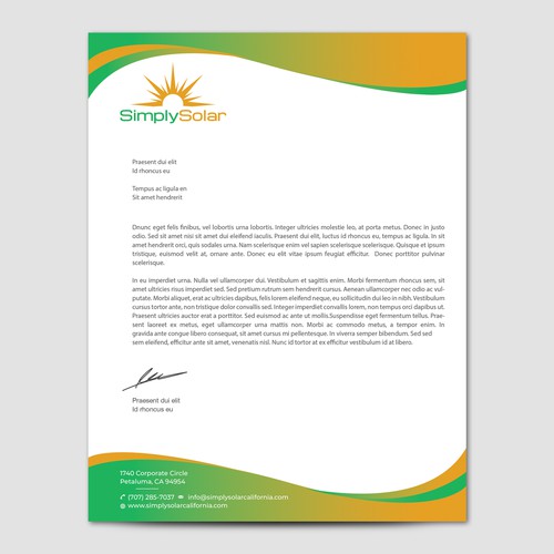 "Renewable Energy Company Letterhead" Design réalisé par CurveSky™ ☑️