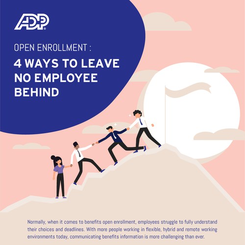 Design an infographic for ADP providing advice on communicating benefits open enrollment Design by danielalexandra18