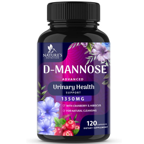 Colorful D-Mannose Design Needed for Nature's Nutrition Design by R O S H I N