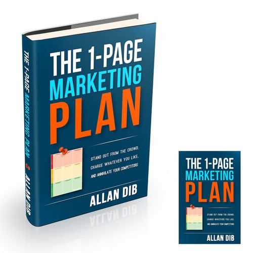 Create a captivating business book cover for "The 1-Page Marketing Plan" Design by Virdamjan