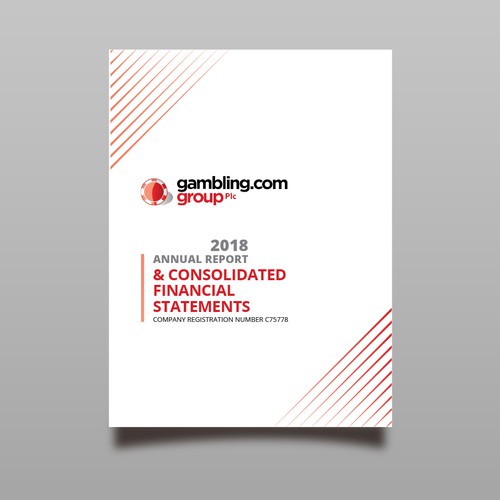 Annual Report Cover for Gambling.com Group Diseño de Xnine