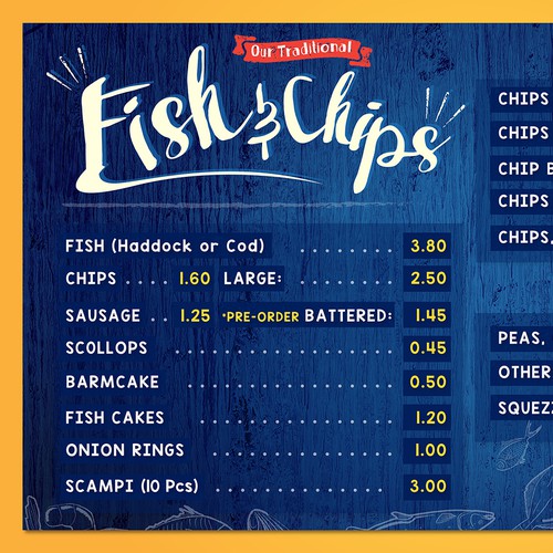 Fish and Chip Shop Menu Design | Menu contest