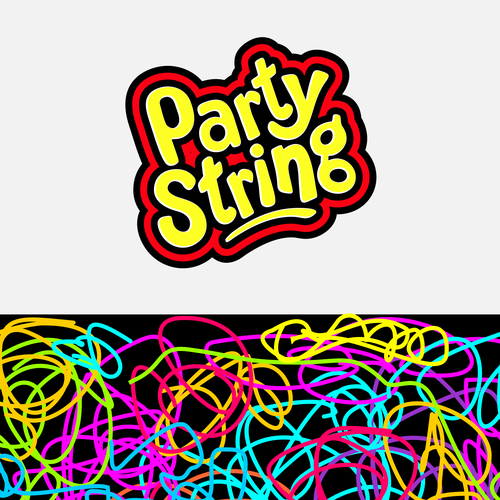 SILLY STRING LOGO + BACKGROUND Design by Awwab
