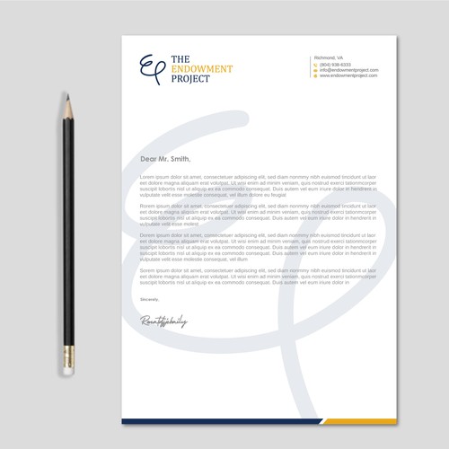 Clean, simple note design, The Endowment Project Design by LAXMI DESIGNHUB