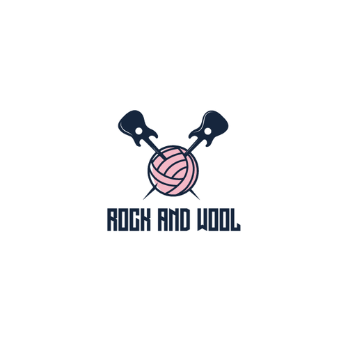 Design a "rock 'n' roll" inspired logo for "Rock and Wool" knit kit company! Design by GIRMEN