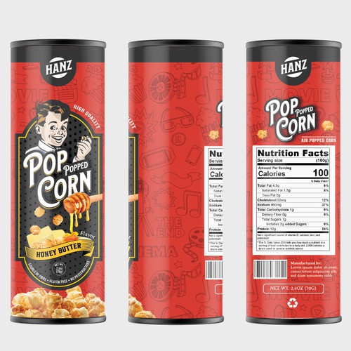 Premium Quality Popped Pop Corn Packaging Design von Davi Giolo ★