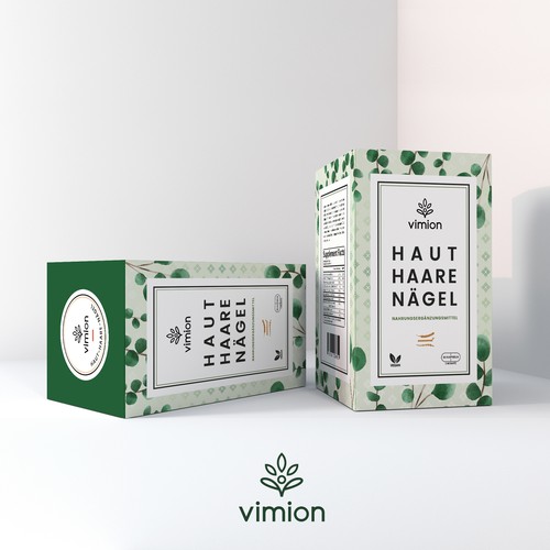 Packaging design for a German brand of high-quality food supplements Design by Francesca Macri