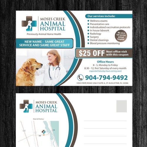 Create the next postcard or flyer for moses creek animal hospital |  Postcard, flyer or print contest | 99designs