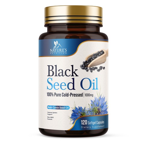 Natural Black Seed Oil Design Needed for Nature's Nutrition Design by UnderTheSea™