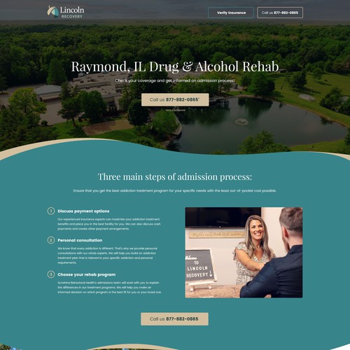Addiction Rehab Landing Page Design Design by aquina