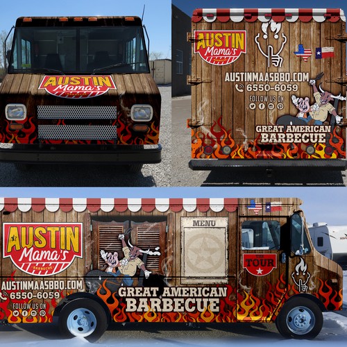 Create a food truck wrap for the spork & knife charcoal grill, concursos de  Rotulación de auto, camión o camioneta