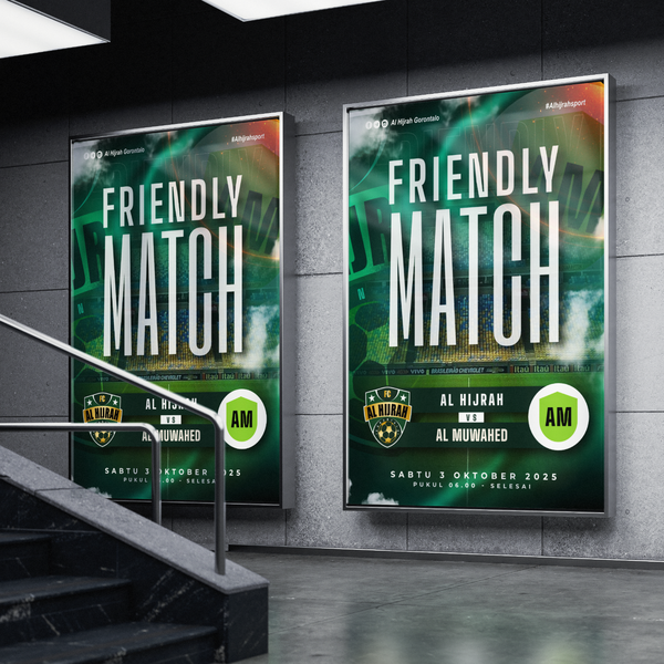 Sport Event Poster – Friendly Match: Al Hijrah vs Al Muwahed