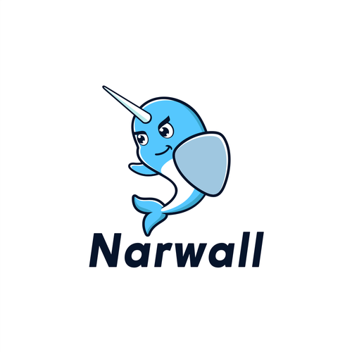 Create a cute, premium narwhal mascot for a bold, innovative COVID mask Design by DZenhar Studio