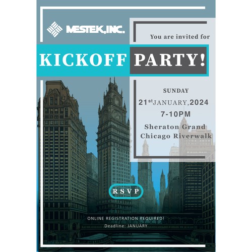 Design Company Tradeshow kickoff party - Design our invite por kakon's Illustration