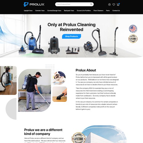 Redesign the new Prolux site! Design by OMGuys™