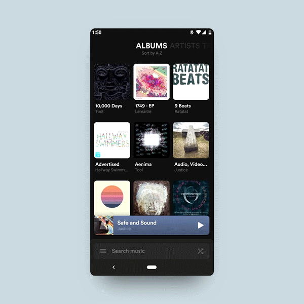 Design by Ratko Batinic titled "Android Music App"