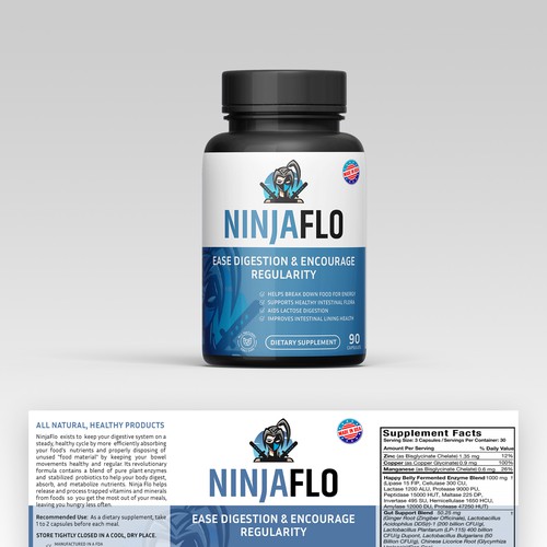 We need a cool supplement label for our supplement NINJAFLO Design by Alina_rali