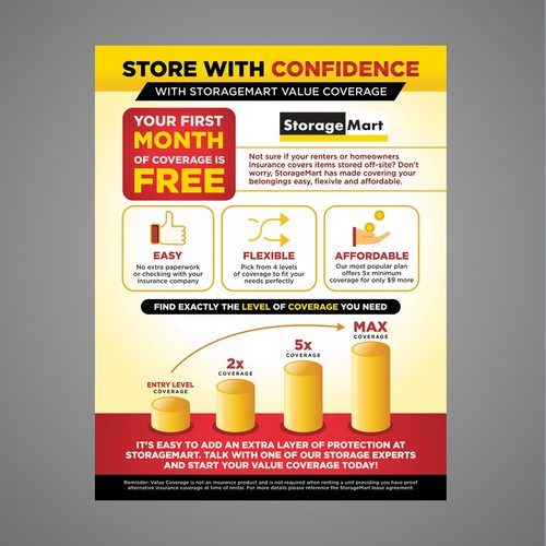 International Use StorageMart Value Coverage Flyer Postcard, flyer or