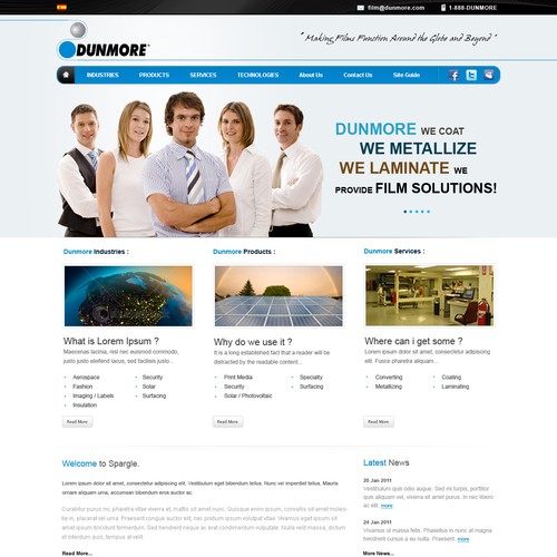New website design wanted for DUNMORE Corporation Ontwerp door KrishnaCreation