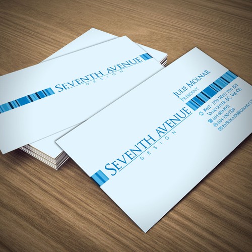 Quick & Easy Business Card For Seventh Avenue Design デザイン by Direk Nordz