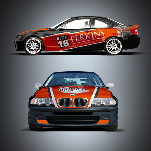 Perkins-Clemson e46 Race Car Wrap Design by Tanny Dew ❤︎