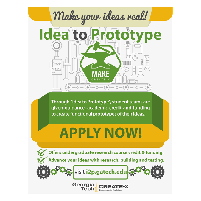 Designing a flyer for a student invention "IDEA TO PROTOTYPE