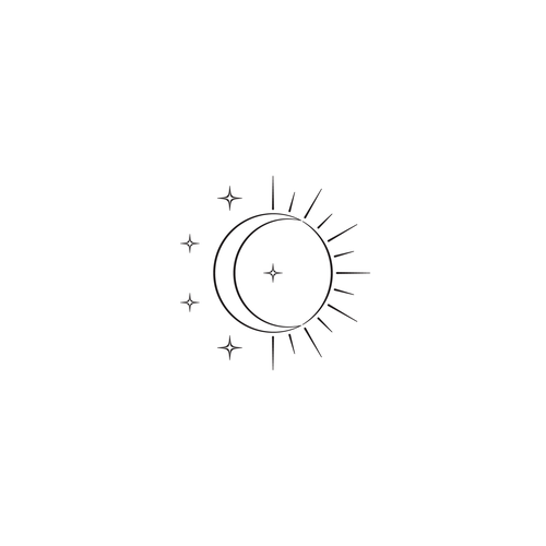 Sentimental Sun, Moon & Stars Tattoo-ontwerp door thexyz