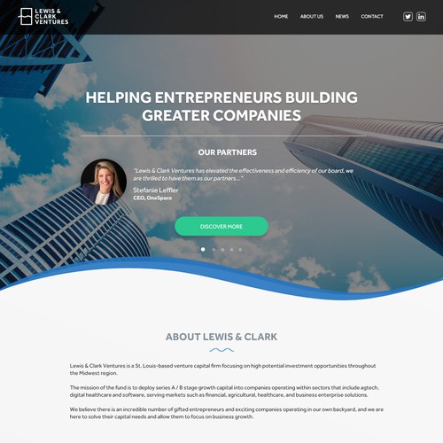 Create a modern Word Press theme design for Lewis & Clark Ventures Design by Balabek
