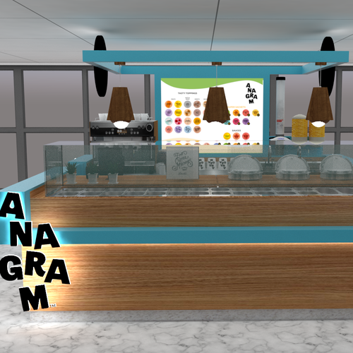 Design a 3D render for food serving kiosk Diseño de Ann Davis