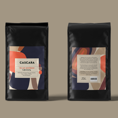 Cascara tea label Design by aran&xa