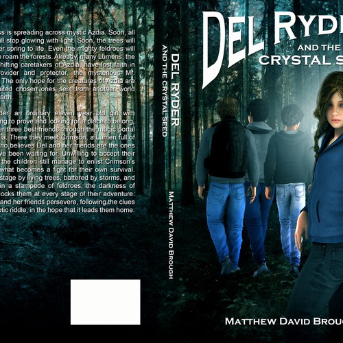 Create an eye catching book cover for middle grade fantasy adventure, Del Ryder and the Crystal Seed Design réalisé par DHMDesigns