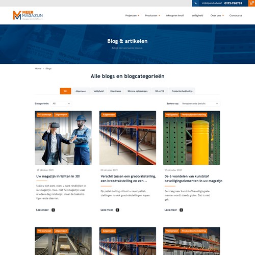 Creative website templates for a leading pallet racks company_ Meermagazijn Diseño de Aj3664