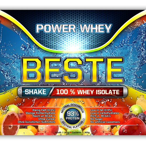 Striking, colourful, fruity label needed for the best Protein-ontwerp door cos66