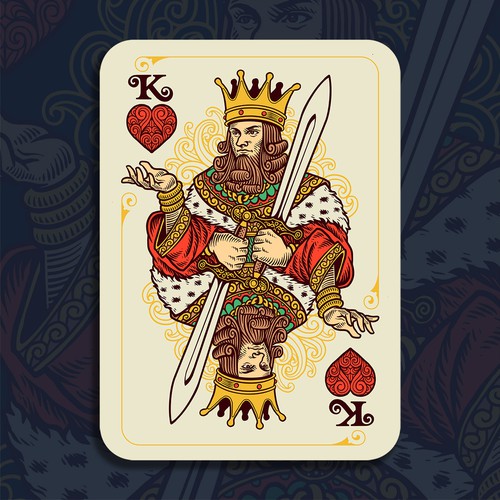 We want your artistic take on the King of Hearts playing card Design por Blankids