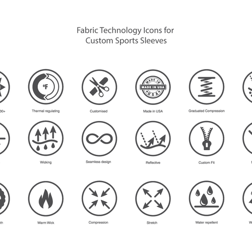 Create Fabric Technology Icons for Custom Sports Sleeves Design by Evelyne Krall