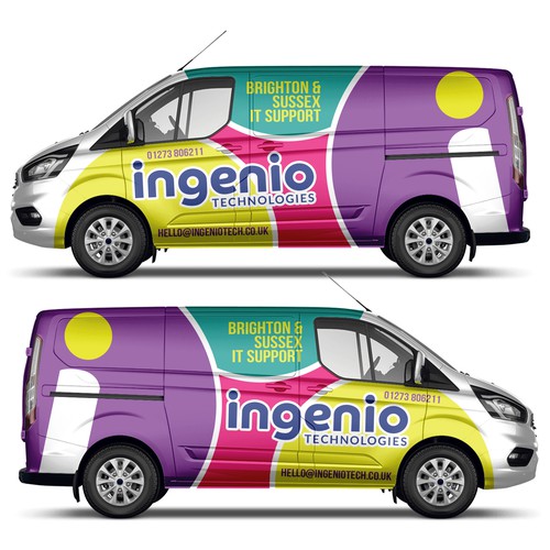Design an eye-catching IT support van to draw attention to it wherever it goes Design by ssrihayak
