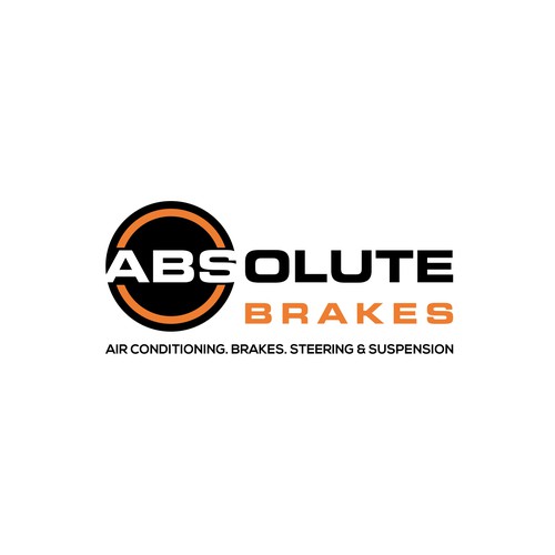 Absolute Brakes - Auto repair shop logo focused on repairing brakes Design by Canoz