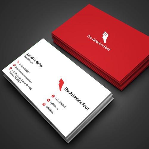 Design a dope business card for a trendy sneaker and apparel company
