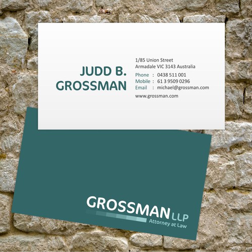 Help Grossman LLP with a new stationery Diseño de chilibrand