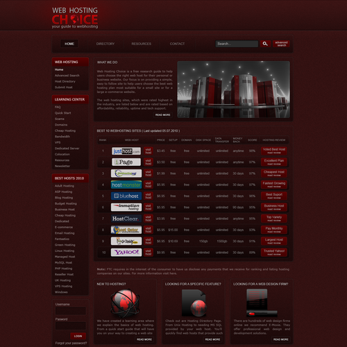 Redesign WebHostingChoice.com Design by Phase007