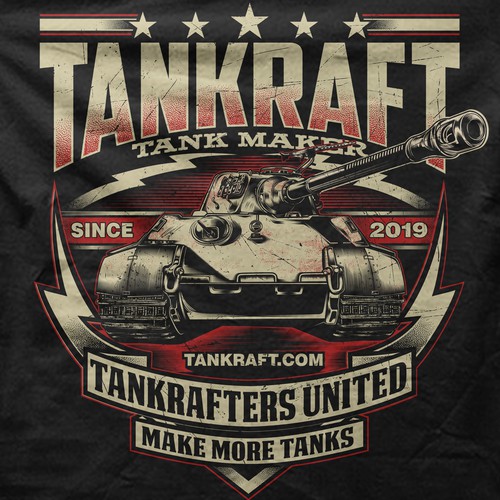 Vintage Look Tiger Tank T-Shirt Illustration Design by Rosewood