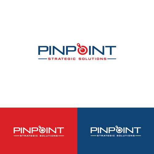 technical business consulting logo showing expertise for PINPOINTing the right problem to solve. Design by Achu Designs