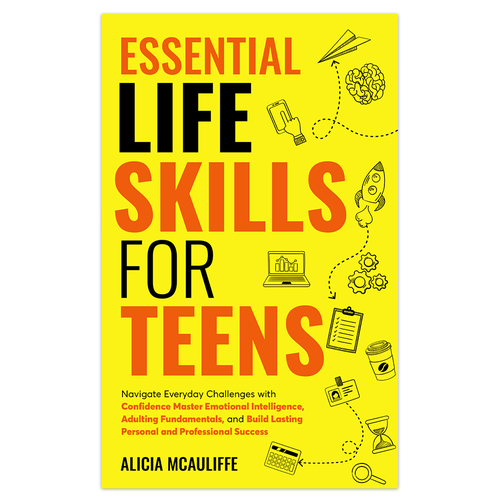 Design an engaging and creative book cover for a book on Life Skills for Teens Design by Knorpics